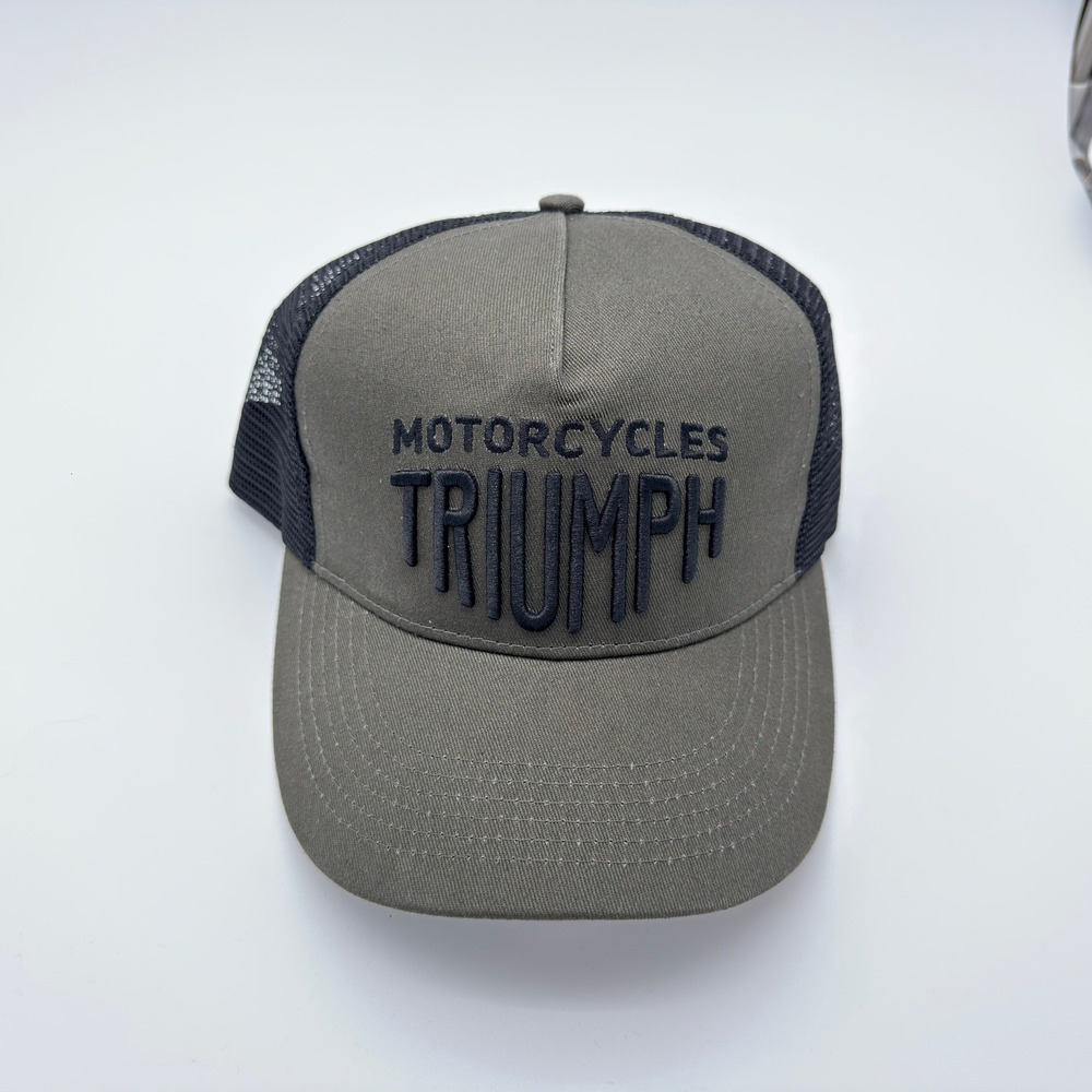 Triumph Motorcycles Workshop Cap Trucker Hat Black Gray